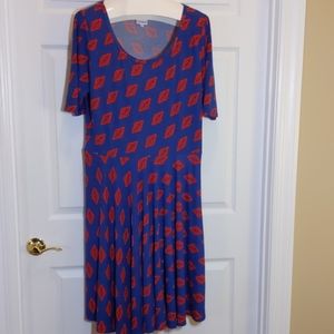 LuLaRoe Nicole Patterned Dress 3XL